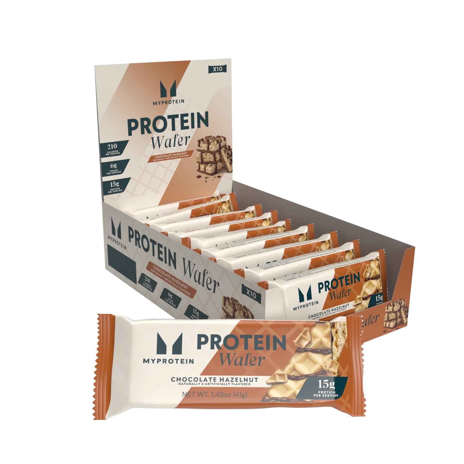 Myprotein Crispy Protein Wafers | 15g Protein | Box of 10 | Chocolate | High Protein Snack Bar | Milk & Whey Isolate | Low Sugar