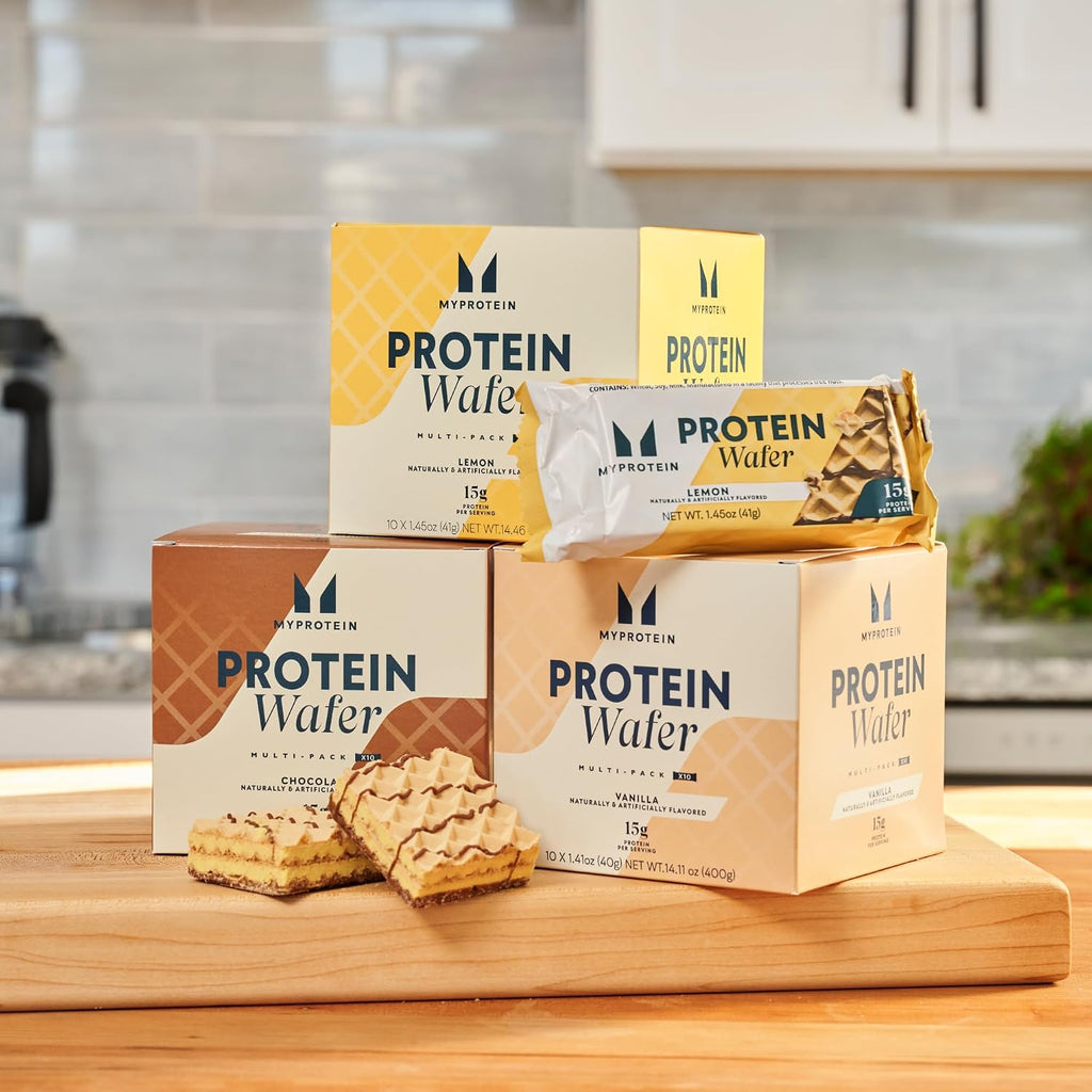 Myprotein Crispy Protein Wafers | 15g Protein | Box of 10 | Chocolate | High Protein Snack Bar | Milk & Whey Isolate | Low Sugar