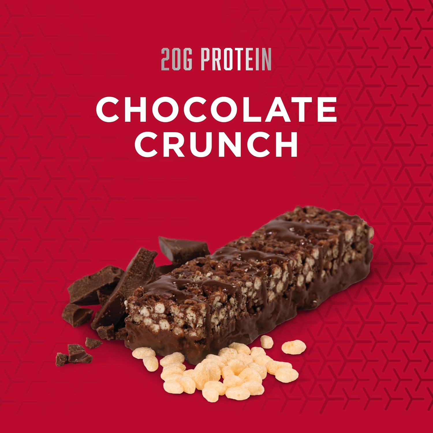BSN Protein Crisp Bar, 20g Protein, Chocolate Crunch, 12 Count | Whey Protein Crisp Bar, Low Sugar and Gluten Free with a Crunchy Texture for On-the-Go Snacking, 12 Count
