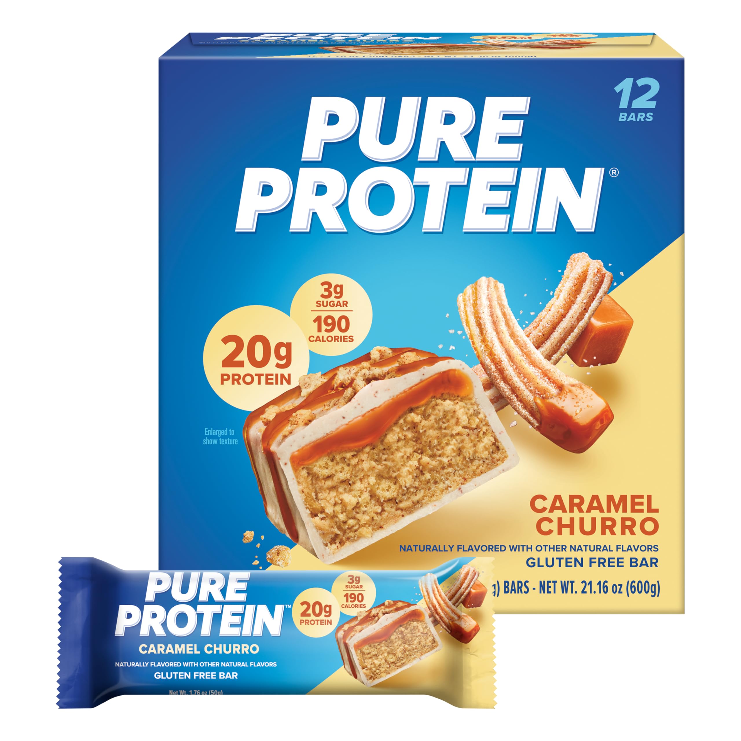 Pure Protein Pure Protein Bars, Lemon Cake, 20g Protein, Gluten Free, 12 Ct