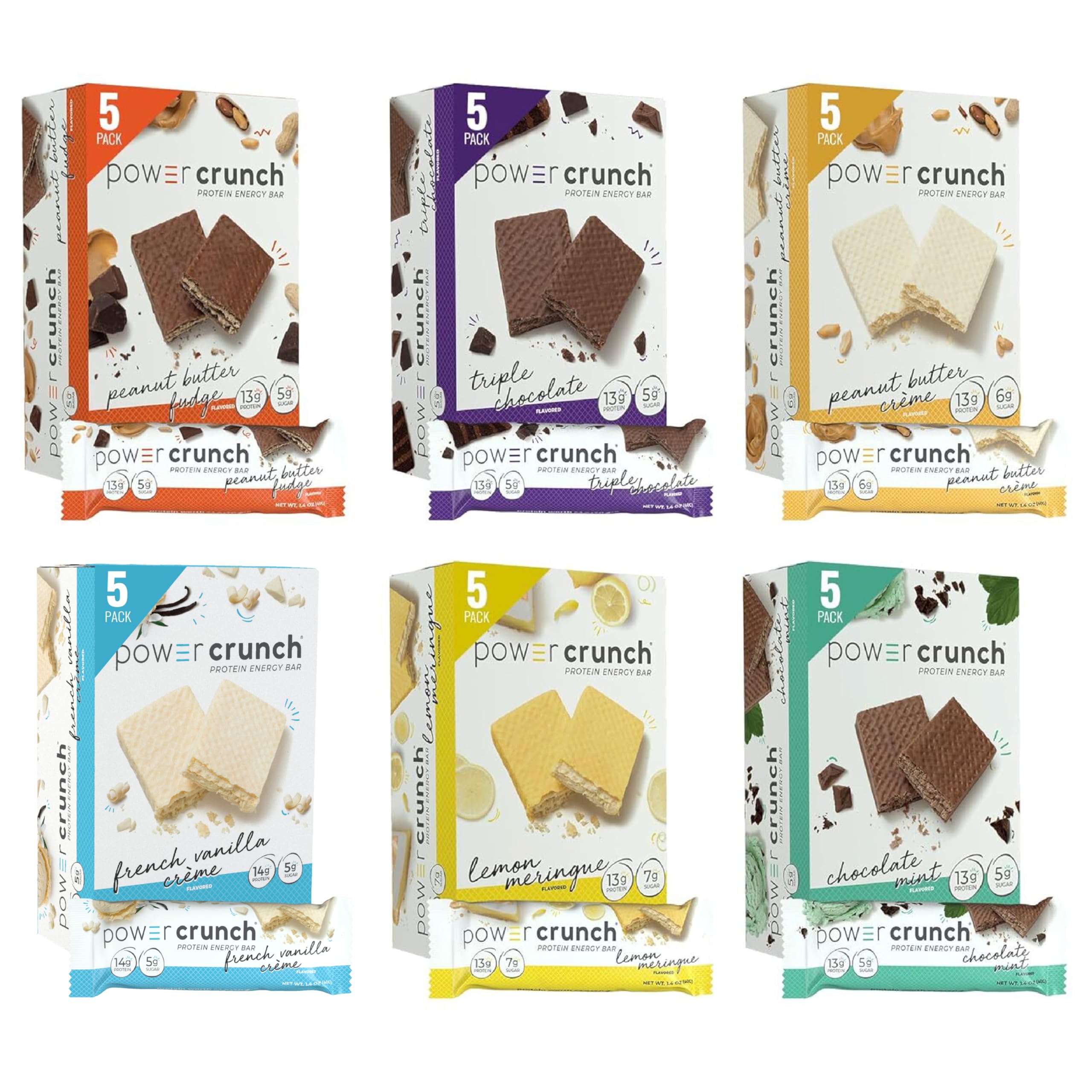 Power Crunch Protein Energy Wafer Bars, Peanut Butter Fudge, 1.4 Ounce (12 Count)