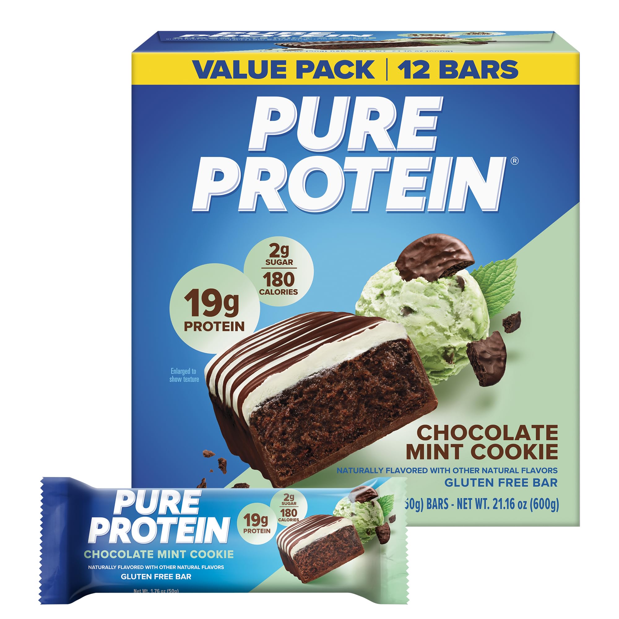 Pure Protein Pure Protein Bars, Lemon Cake, 20g Protein, Gluten Free, 12 Ct