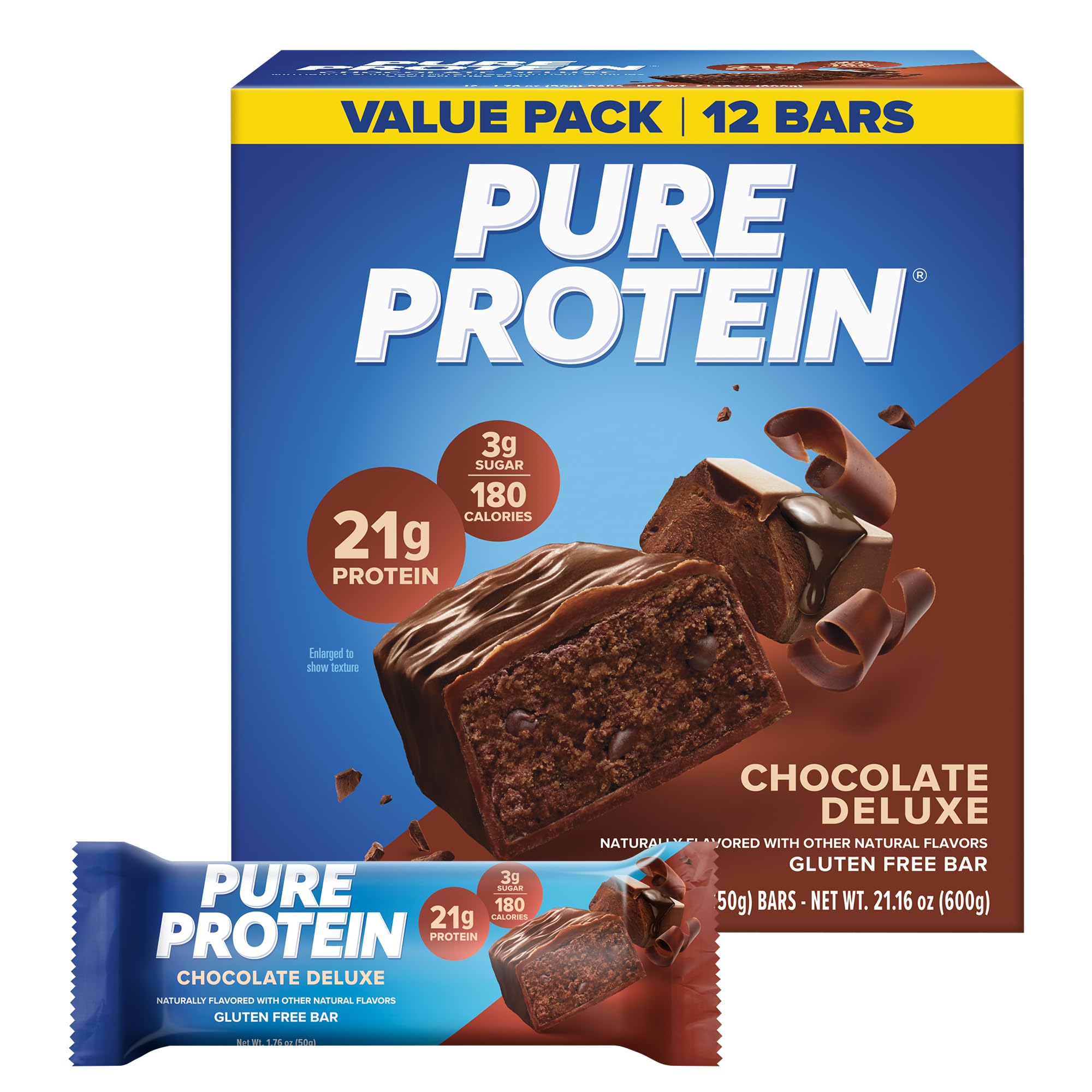 Pure Protein Pure Protein Bars, Lemon Cake, 20g Protein, Gluten Free, 12 Ct
