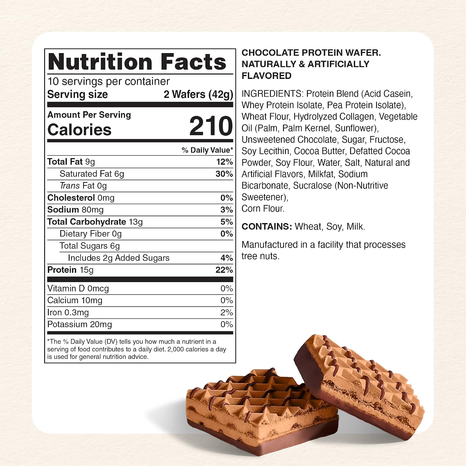 Myprotein Crispy Protein Wafers | 15g Protein | Box of 10 | Chocolate | High Protein Snack Bar | Milk & Whey Isolate | Low Sugar