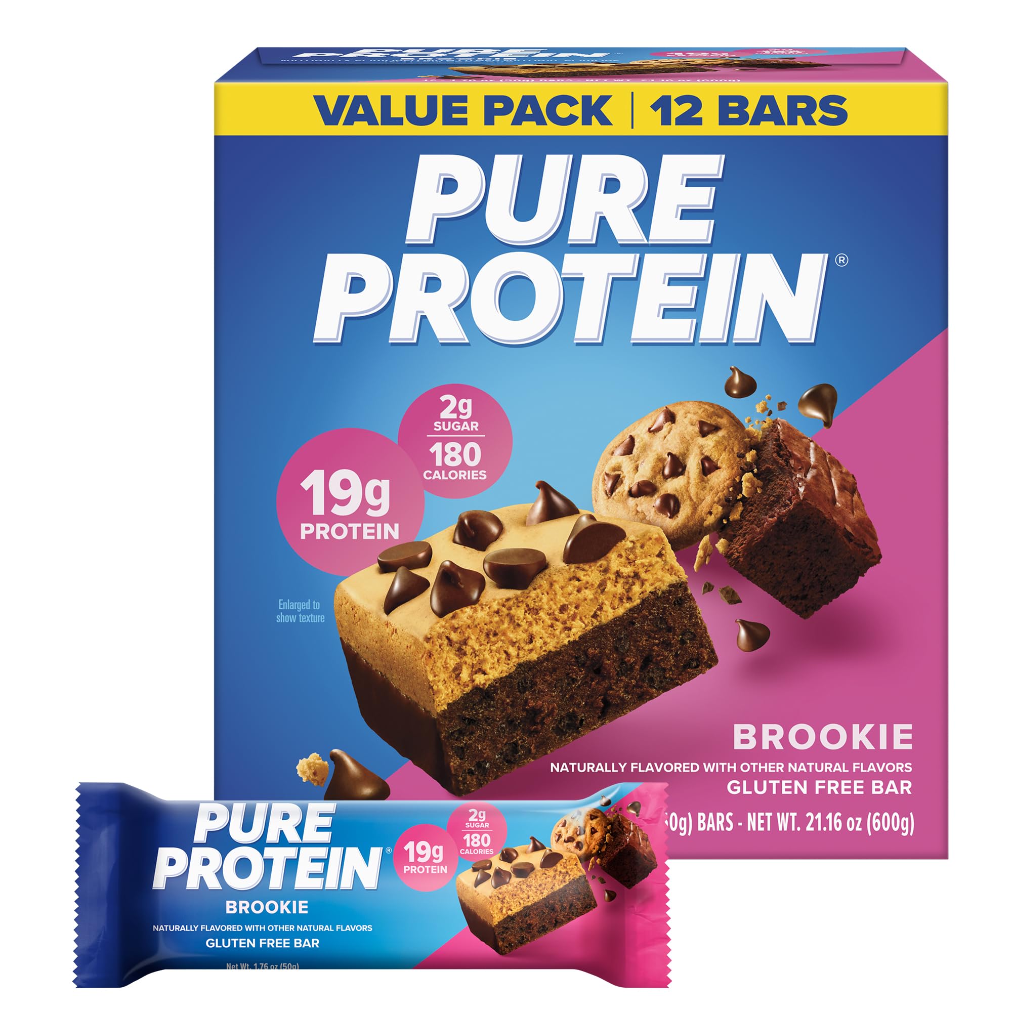 Pure Protein Pure Protein Bars, Lemon Cake, 20g Protein, Gluten Free, 12 Ct
