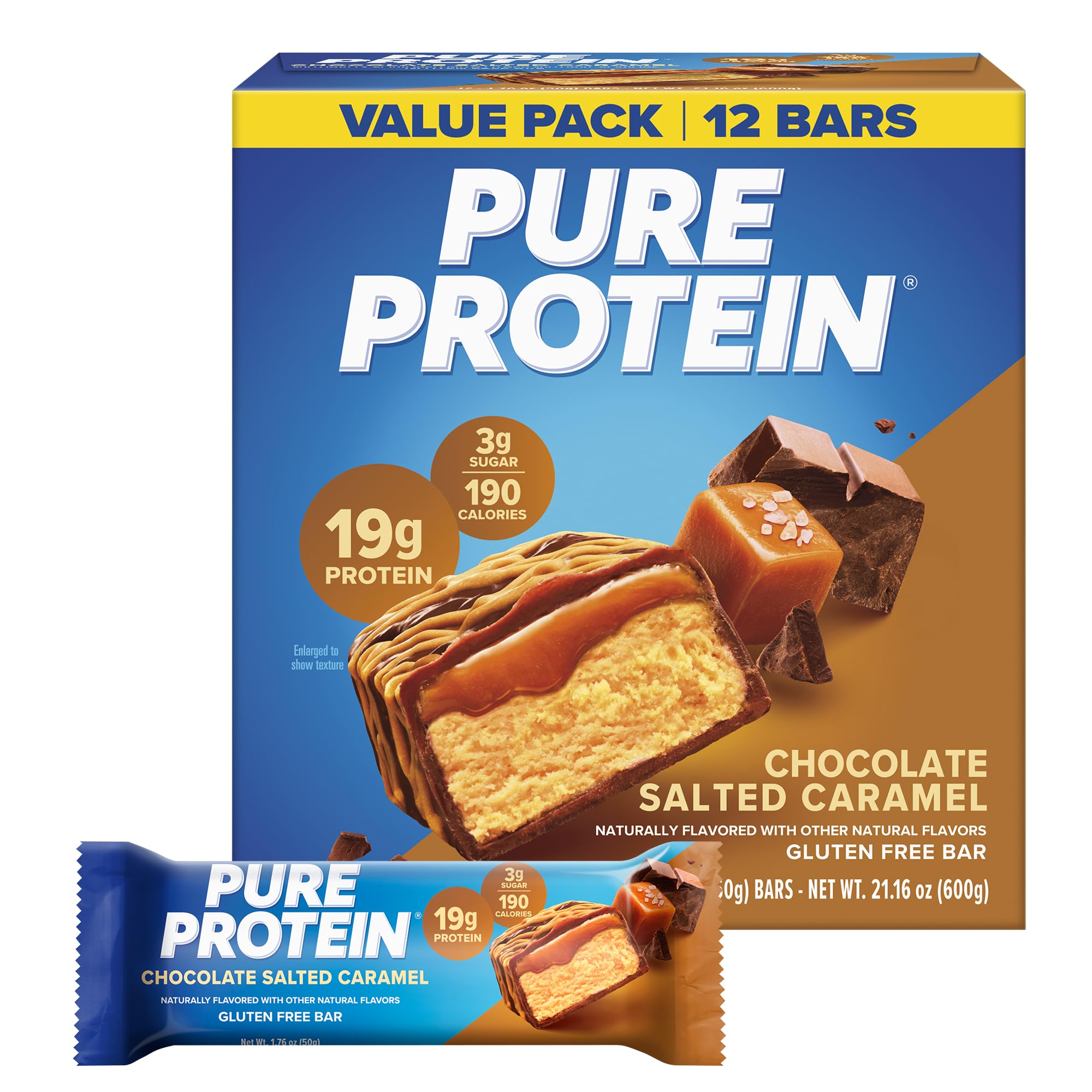 Pure Protein Pure Protein Bars, Lemon Cake, 20g Protein, Gluten Free, 12 Ct