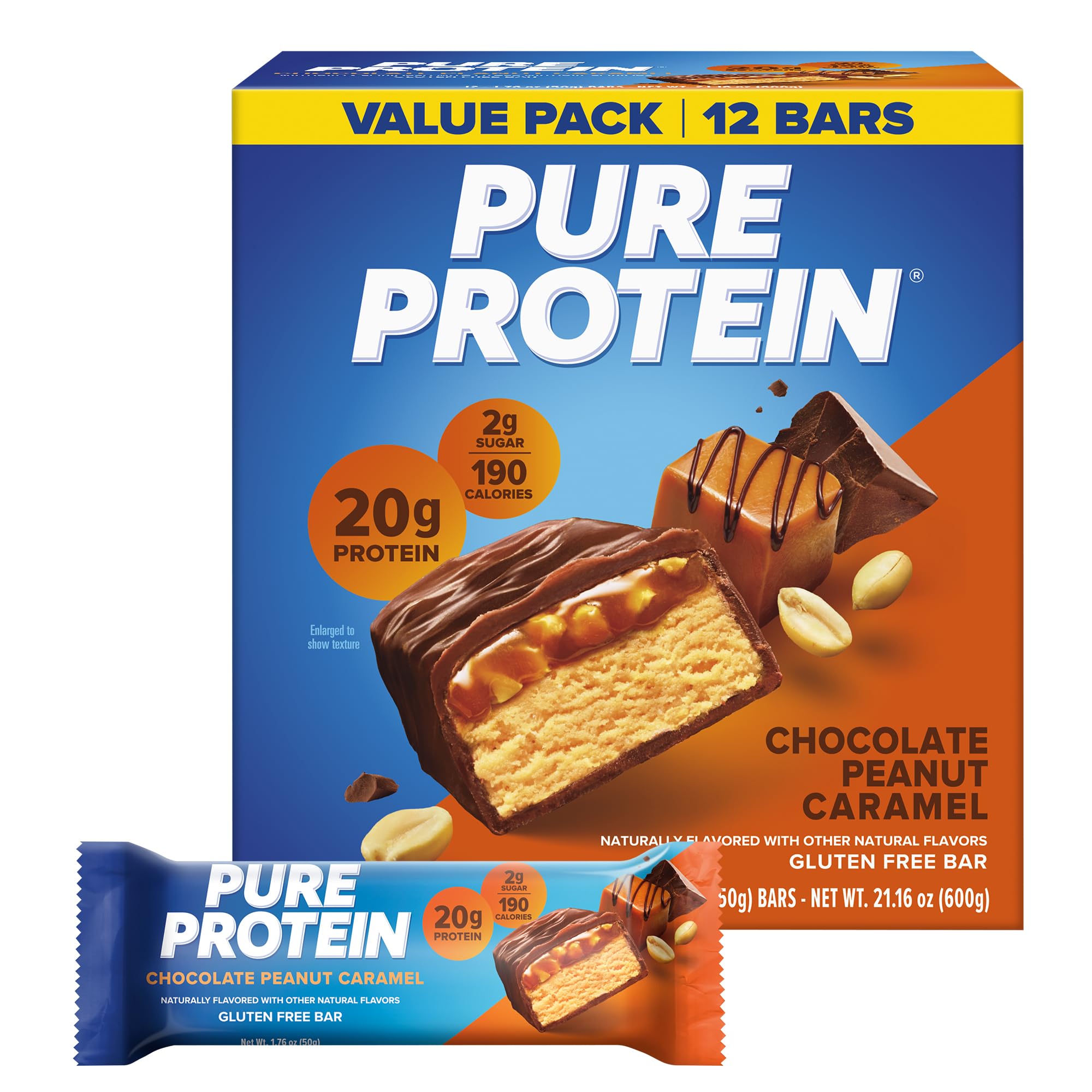 Pure Protein Pure Protein Bars, Lemon Cake, 20g Protein, Gluten Free, 12 Ct